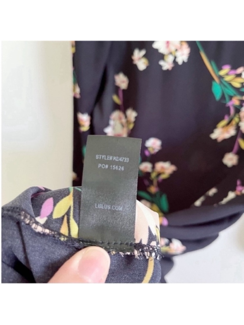 Lulu's Herbaceous Babe Shift Dress navy blue floral mini bateau neck - Picture 9 of 10